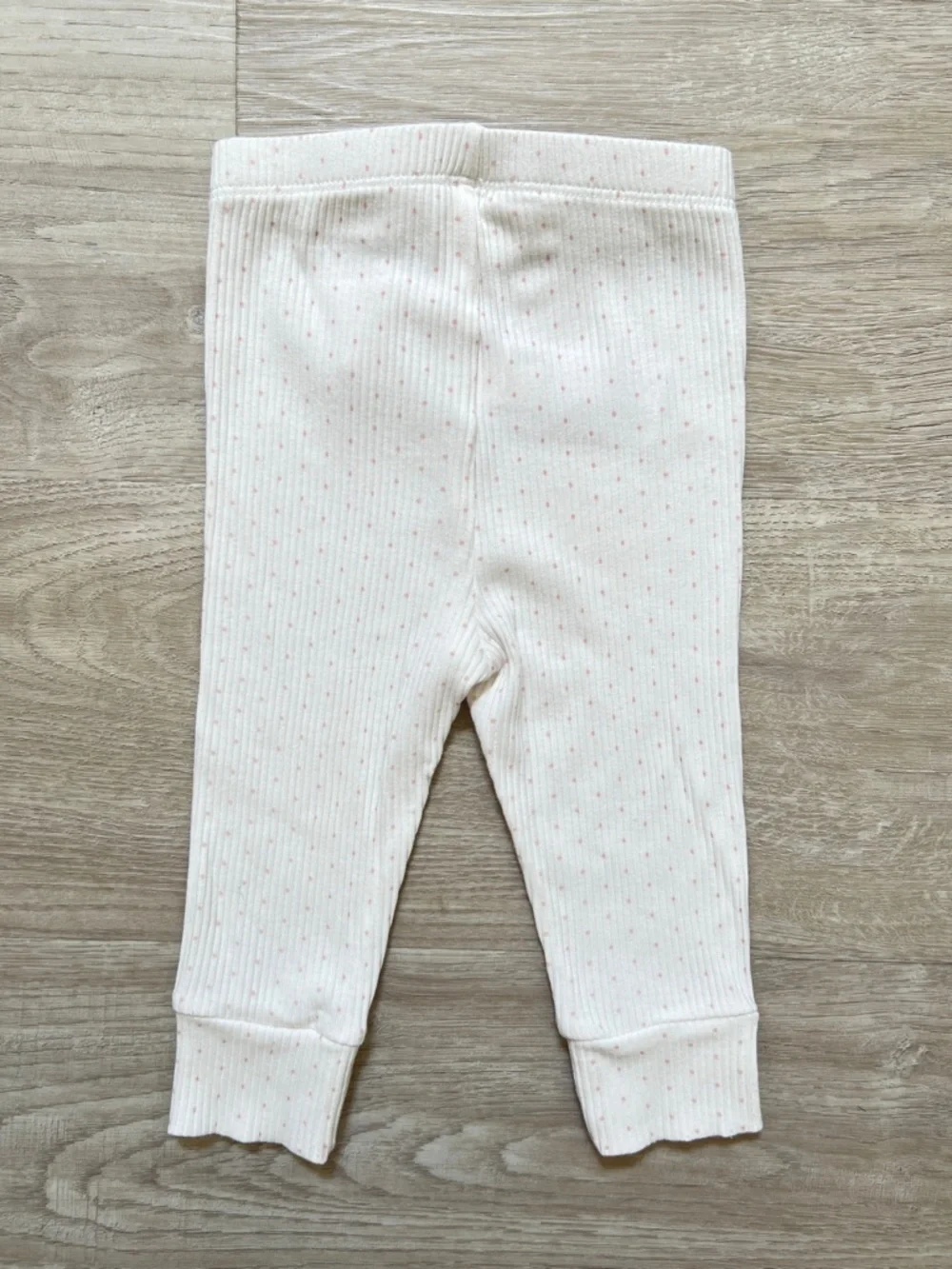 🦋3/$30 Baby Gap Outfit Set Girls 6-12 Months White Ribbed Pink Dot Ruffle Bear